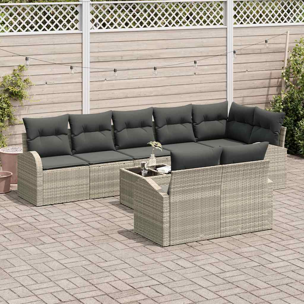 Set Divano da Giardino 9 pcs 289 x 124 x 85 cm Poly Rattan