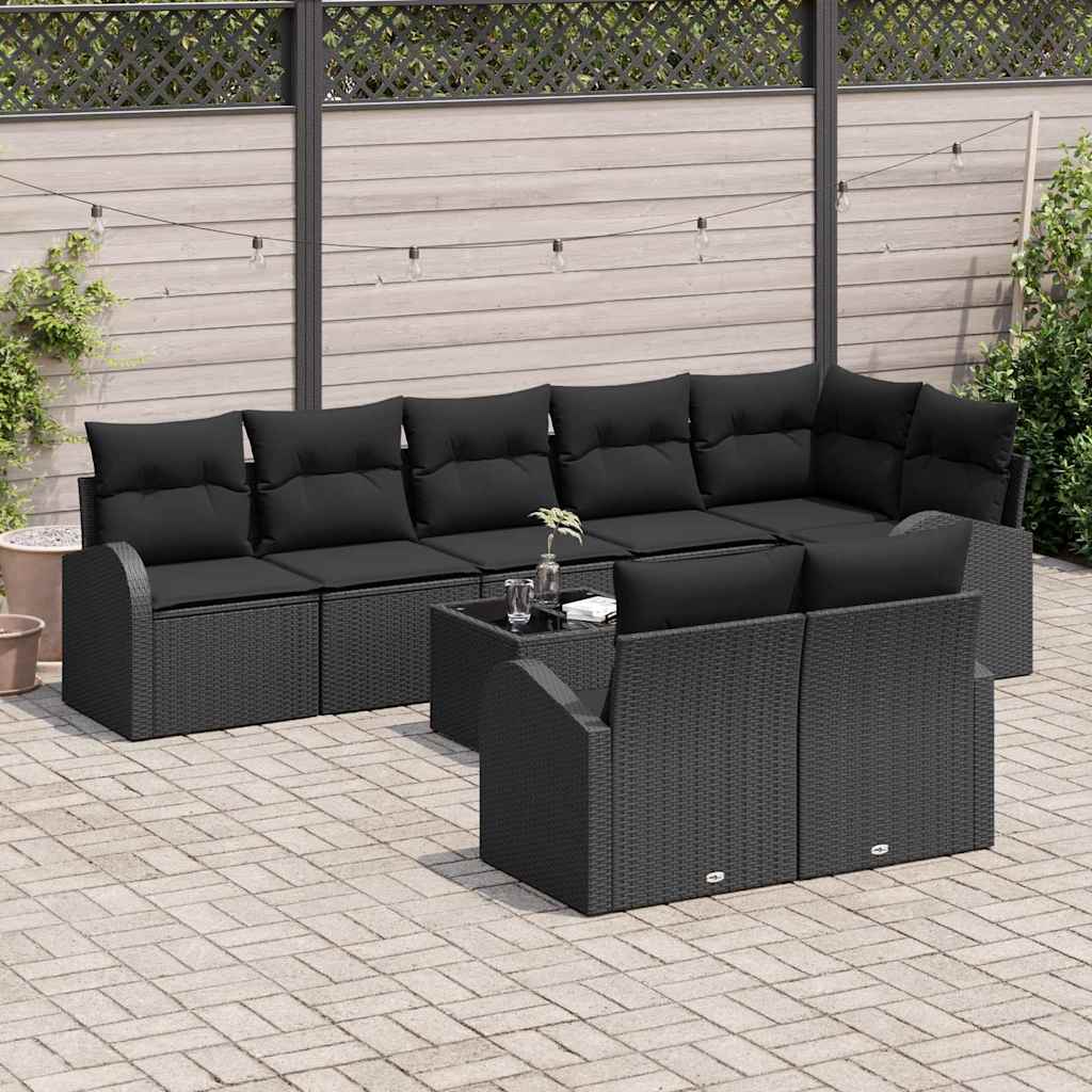 Set Divano da Giardino 9 pcs 289 x 124 x 85 cm Poly Rattan