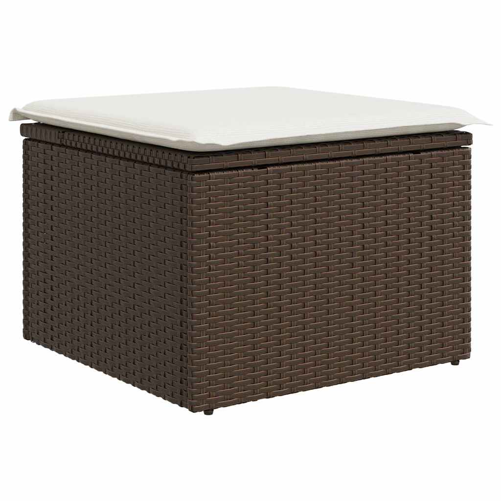 Set Divano da Giardino 7 pcs Marrone Poly Rattan