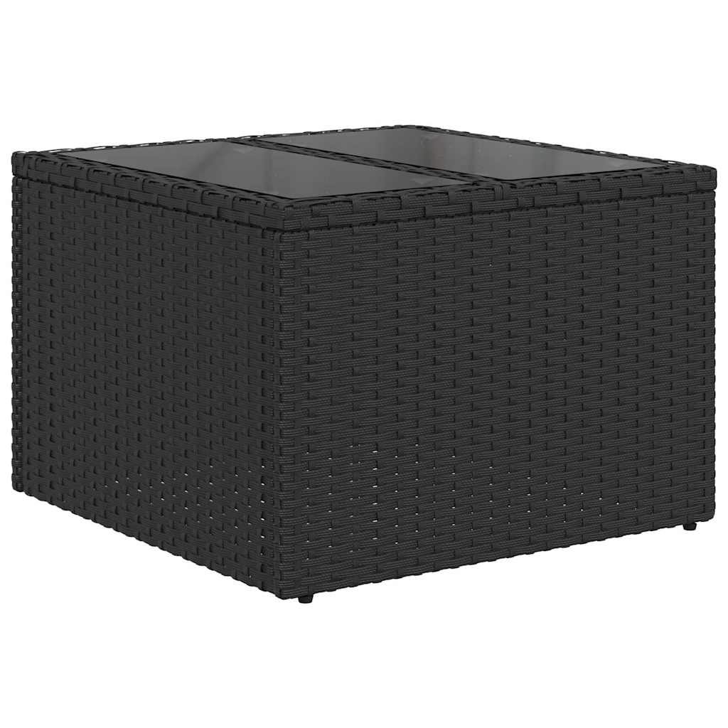 Set Divano da Giardino 7 pcs Nero e Crema 55 x 55 x 37 cm