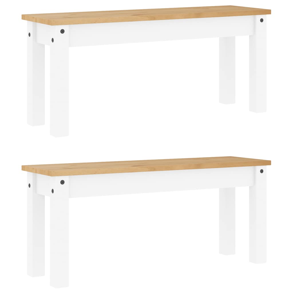 Set da Pranzo 3 pz Panama Bianco in Legno Massello di Pino - homemem39