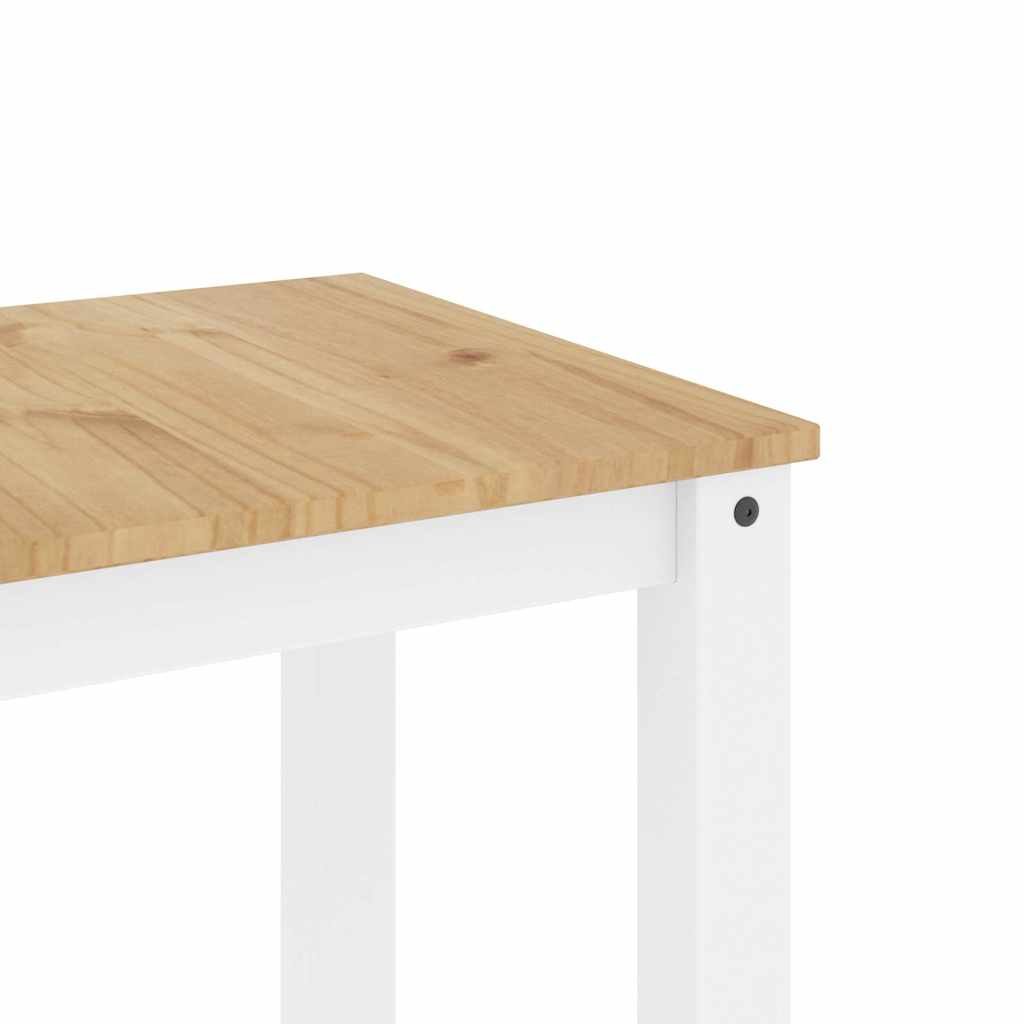 Set da Pranzo 5 pz Panama Bianco in Legno Massello di Pino - homemem39