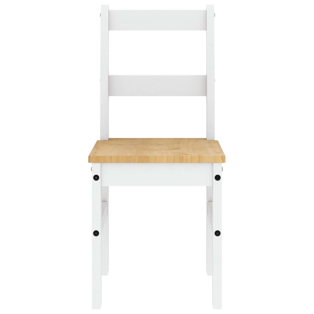 Set da Pranzo 4 pz Panama Bianco in Legno Massello di Pino - homemem39