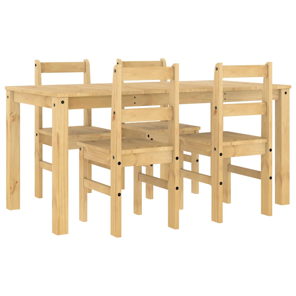 Set da Pranzo 5 pz Panama in Legno Massello di Pino - homemem39