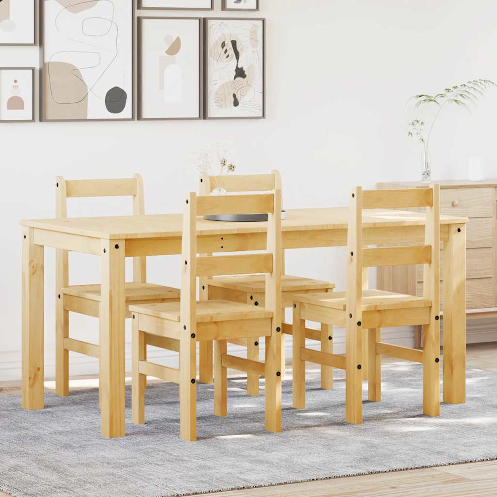 Set da Pranzo 5 pz Panama in Legno Massello di Pino - homemem39