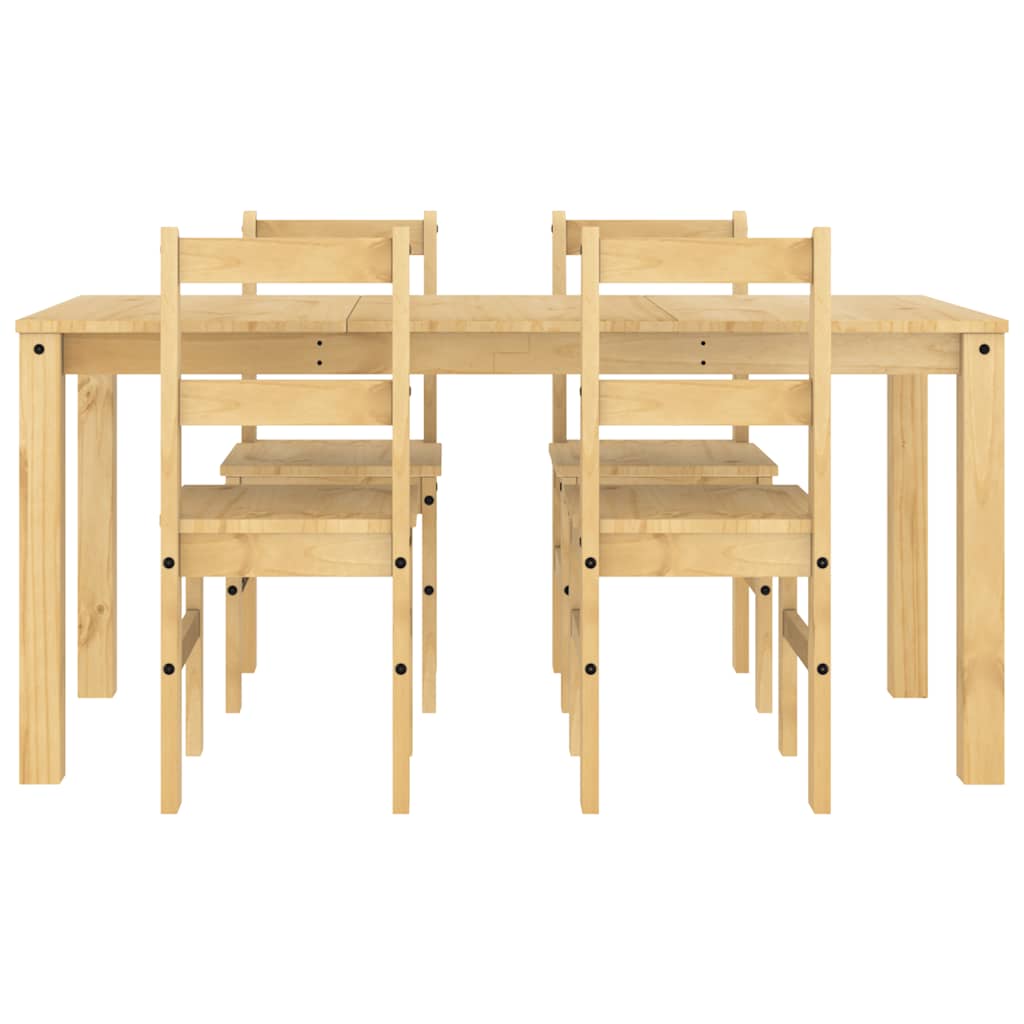 Set da Pranzo 5 pz Panama in Legno Massello di Pino - homemem39