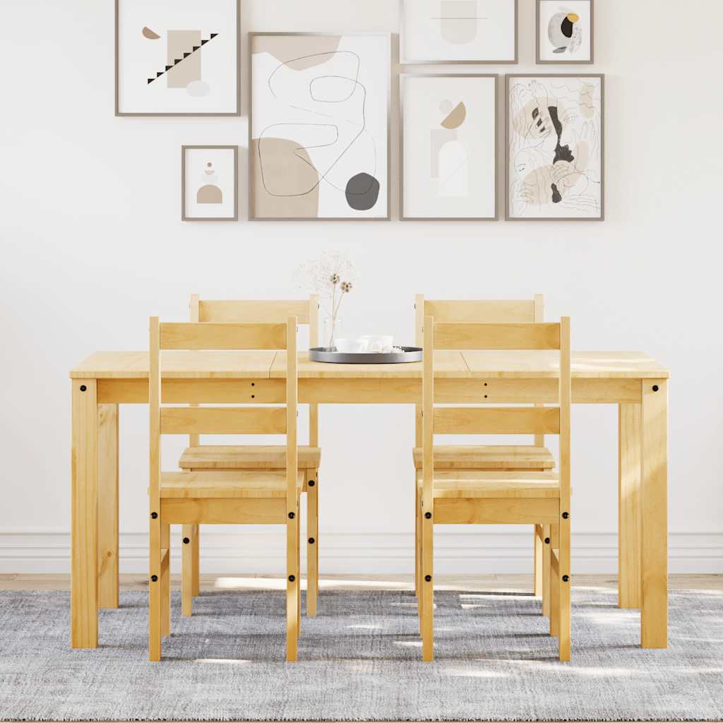 Set da Pranzo 5 pz Panama in Legno Massello di Pino - homemem39