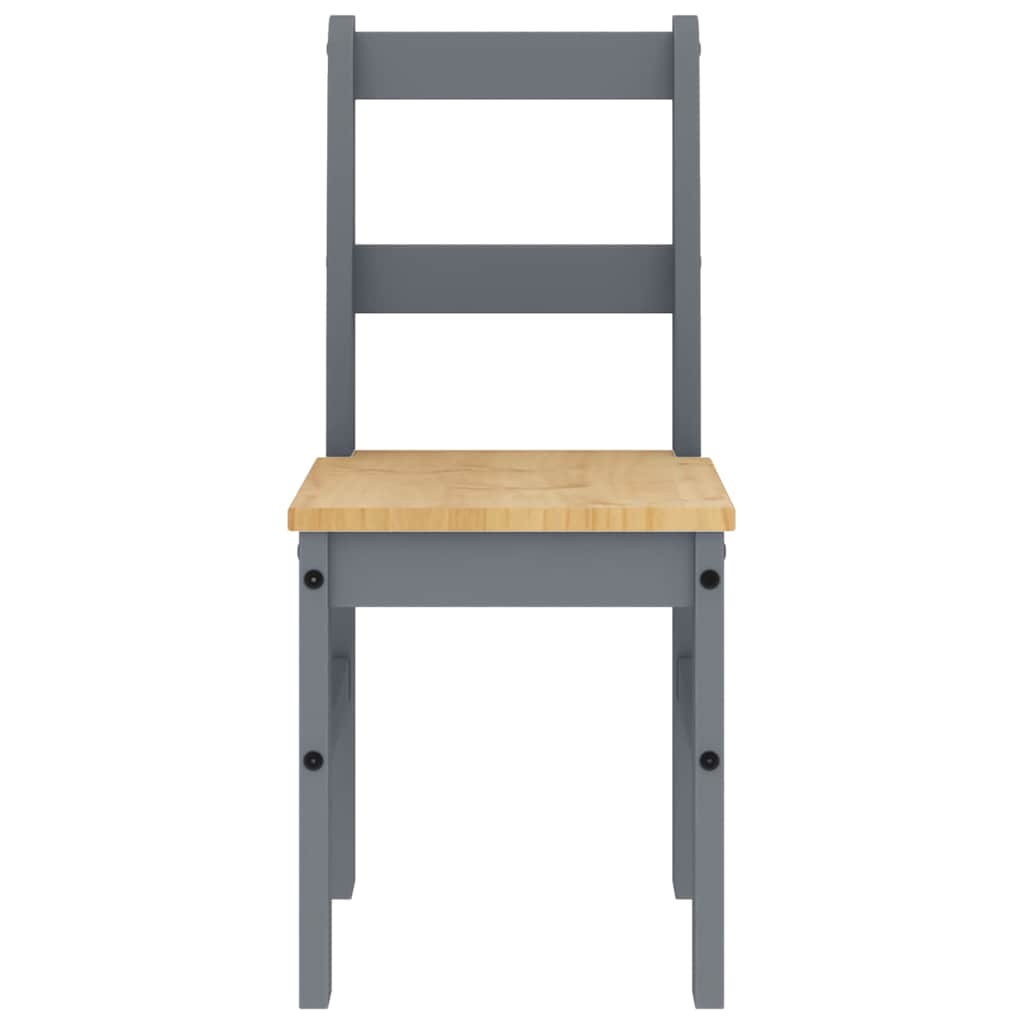 Set da Pranzo 7 pz Panama Grigio in Legno Massello di Pino