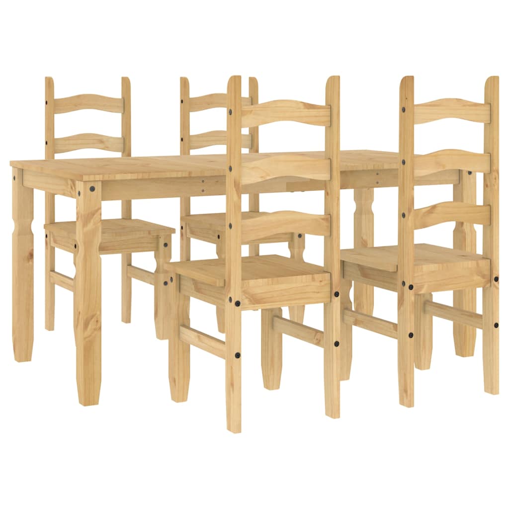 Set da Pranzo 5 pz Panama in Legno Massello di Pino - homemem39