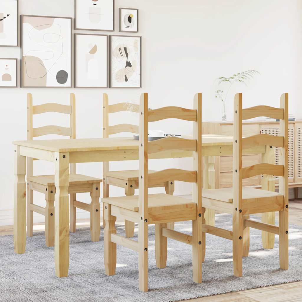Set da Pranzo 5 pz Panama in Legno Massello di Pino - homemem39