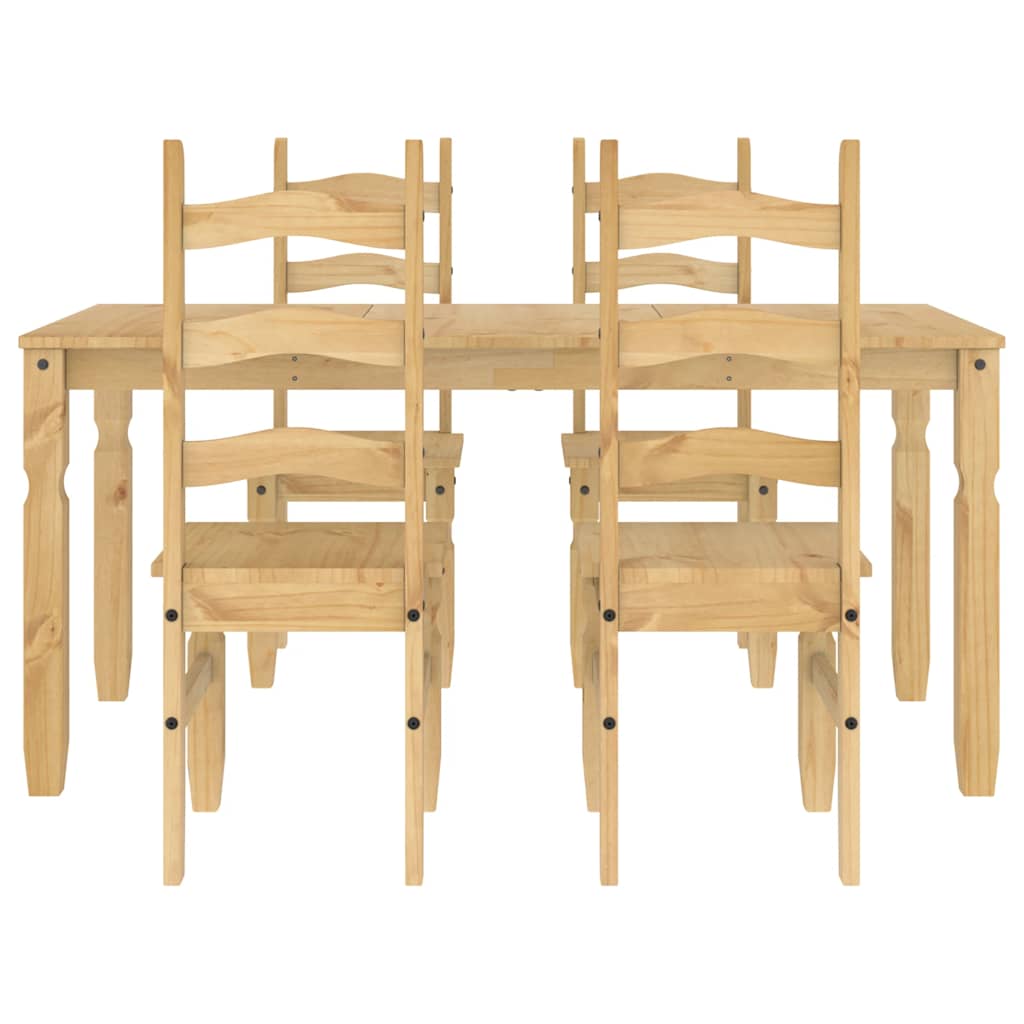 Set da Pranzo 5 pz Panama in Legno Massello di Pino - homemem39