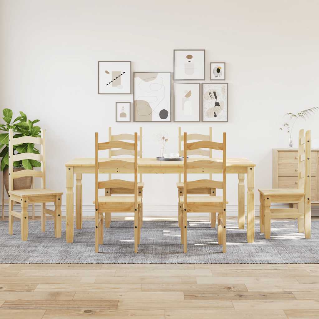 Set da Pranzo 7 pz Panama in Legno Massello di Pino - homemem39