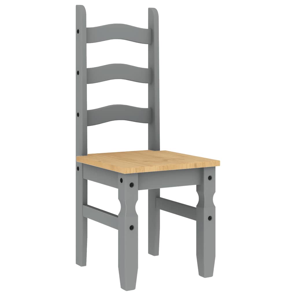 Set da Pranzo 7 pz Panama Grigio in Legno Massello di Pino - homemem39