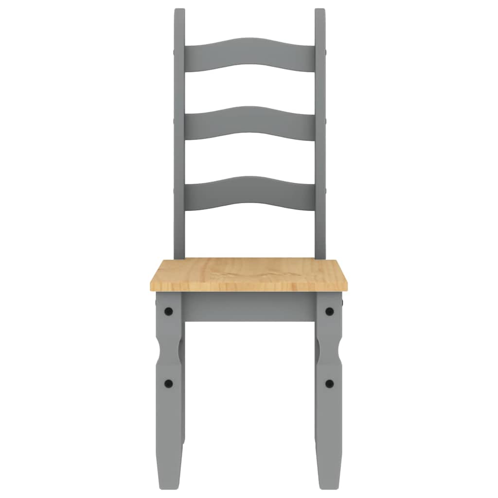 Set da Pranzo 7 pz Panama Grigio in Legno Massello di Pino - homemem39