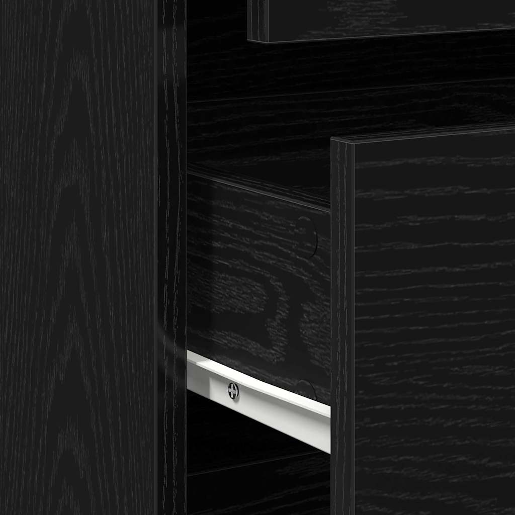 Cassettiera Rovere nero 80 x 41 x 58 cm Legno multistrato
