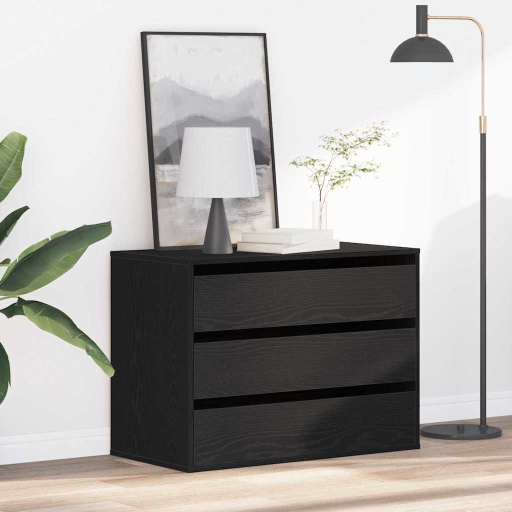 Cassettiera Rovere nero 80 x 41 x 58 cm Legno multistrato