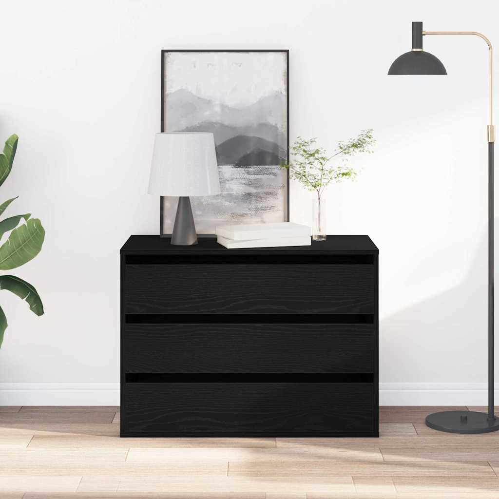 Cassettiera Rovere nero 80 x 41 x 58 cm Legno multistrato