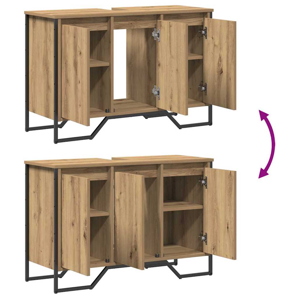Armadio per Lavabo da Bagno Rovere artigianale 91 x 35 x 60 cm