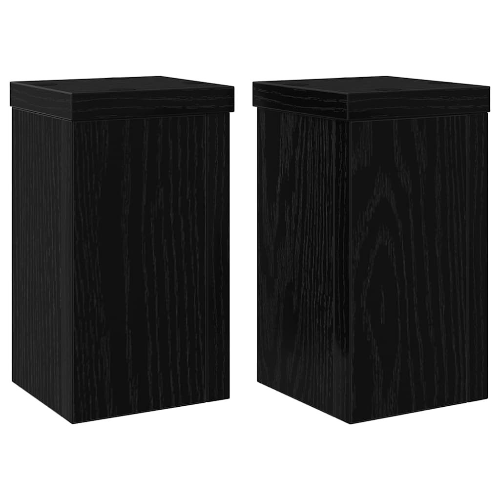 Supporto per piante 2 pcs Rovere nero 10 x 10 x 18 cm