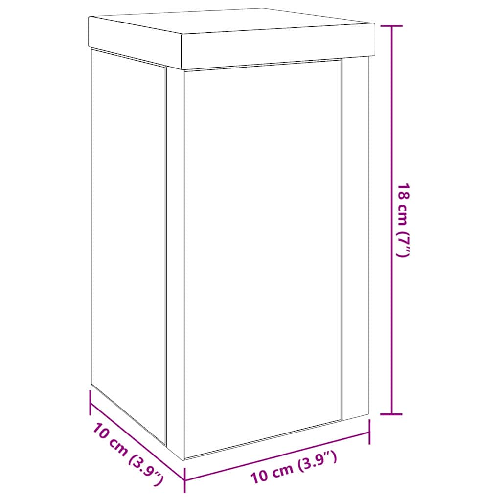 Supporto per piante 2 pcs Rovere nero 10 x 10 x 18 cm
