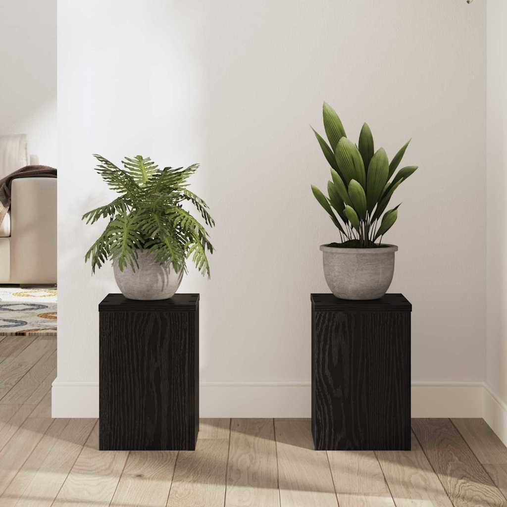 Supporto per piante 2 pcs Rovere nero 20 x 20 x 30 cm