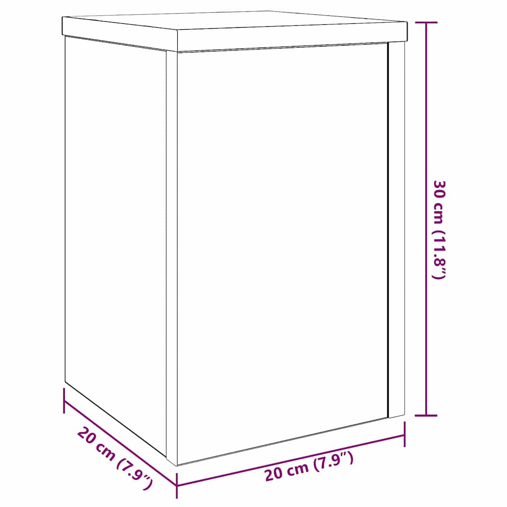 Supporto per piante 2 pcs Rovere nero 20 x 20 x 30 cm