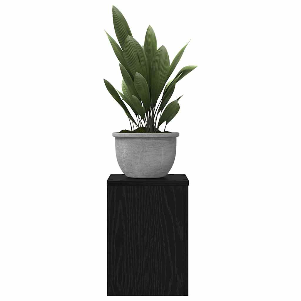 Supporto per piante 2 pcs Rovere nero 25 x 25 x 35 cm