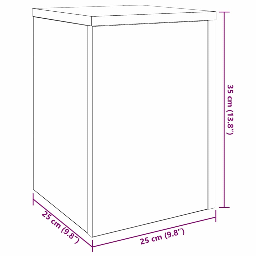Supporto per piante 2 pcs Rovere nero 25 x 25 x 35 cm