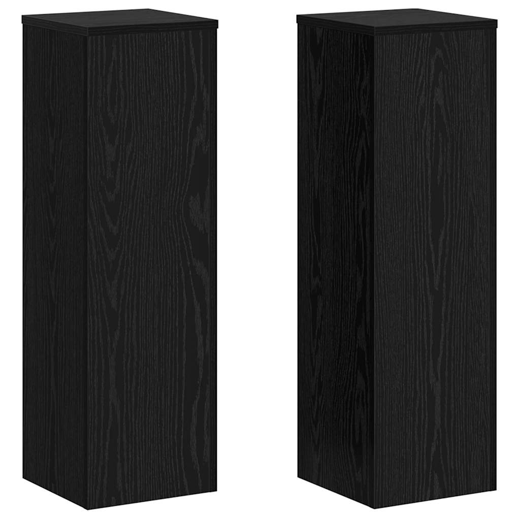 Supporto per piante 2 pcs Rovere nero 25 x 25 x 80 cm