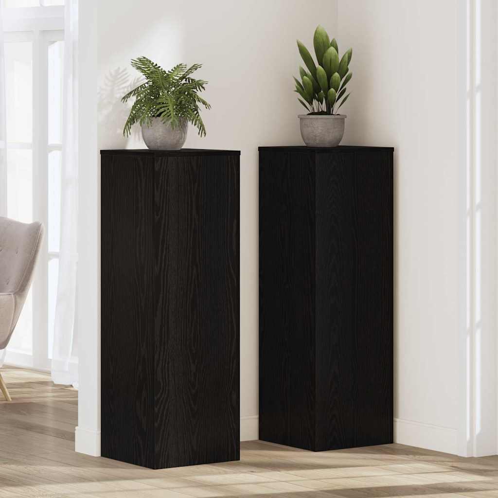 Supporto per piante Rovere Nero 33 x 33 x 100 cm