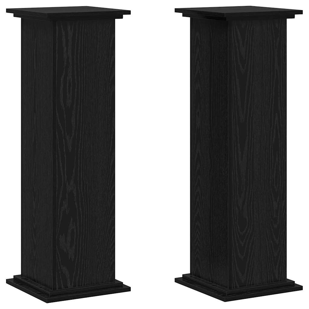 Supporto per piante Rovere nero 33 x 33 x 100 cm