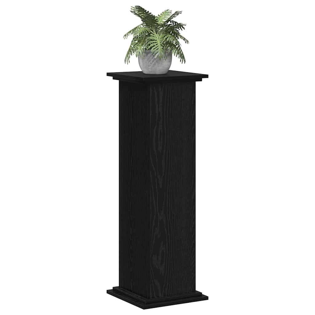 Supporto per piante Rovere nero 33 x 33 x 100 cm