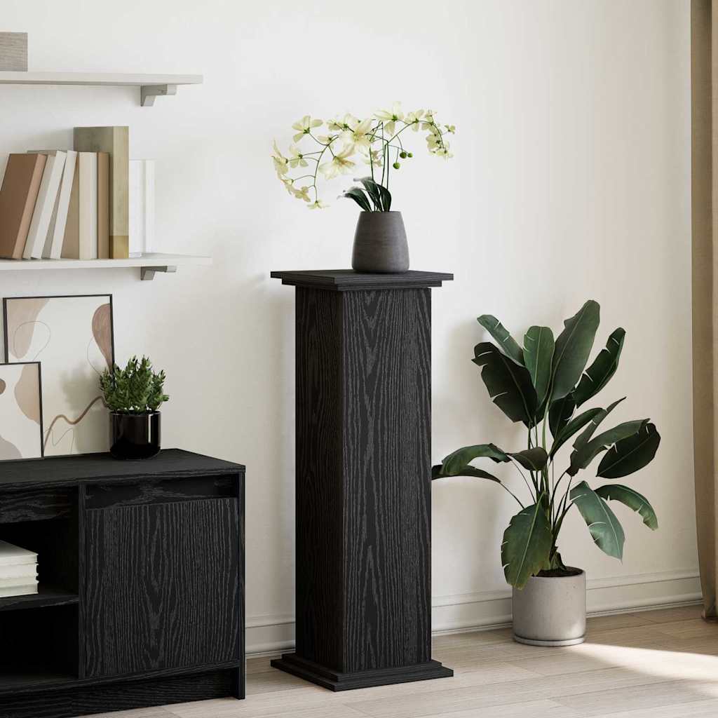 Supporto di esposizione con porta Rovere Nero 31 x 30 x 90 cm