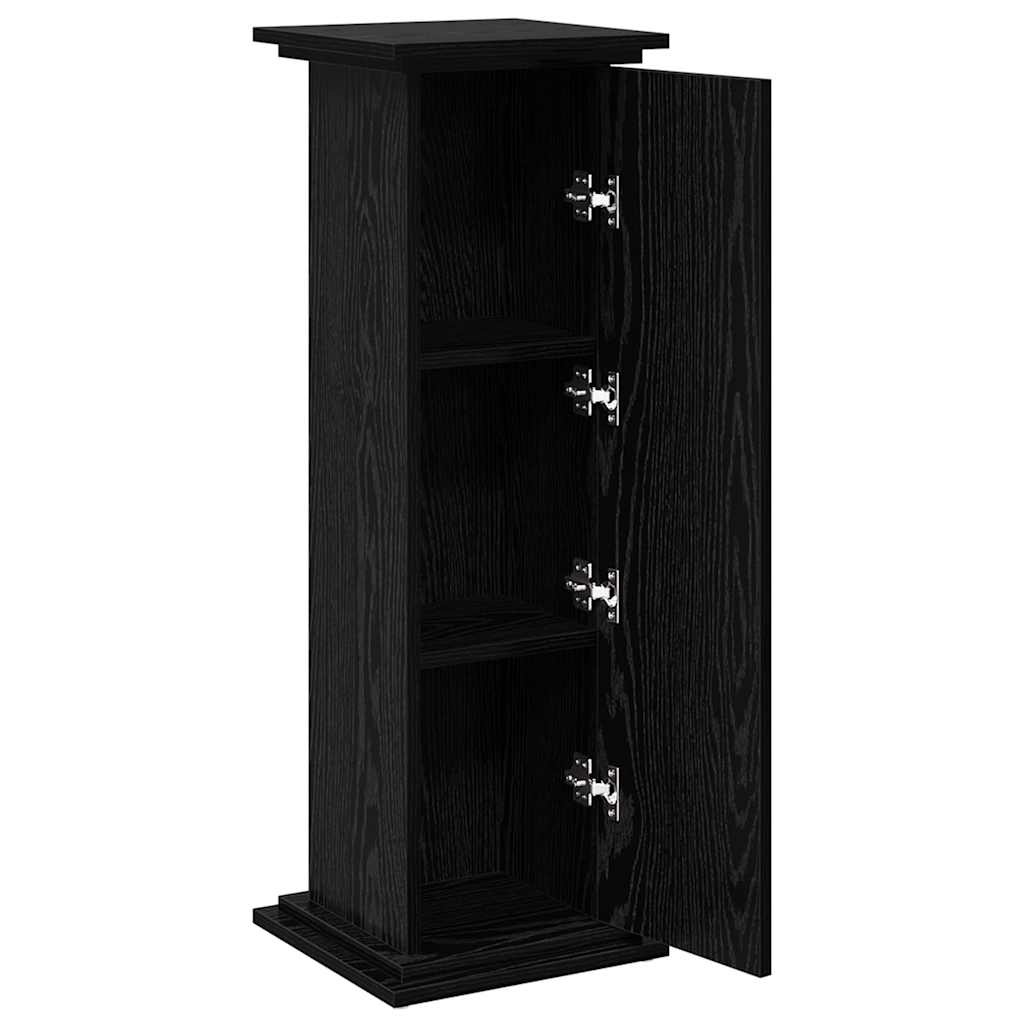 Supporto di esposizione con porta Rovere Nero 31 x 30 x 90 cm