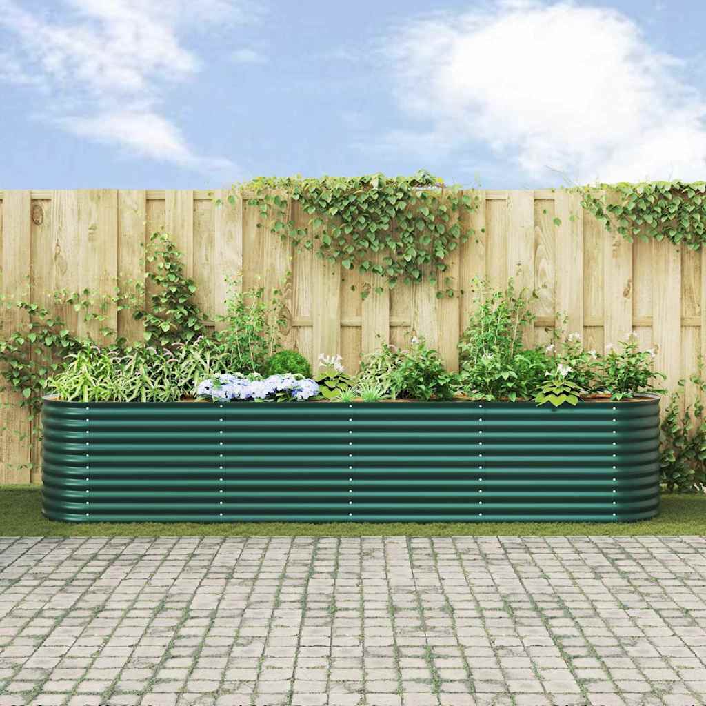 Letto rialzato da giardino Verde 400 x 80 x 81 cm Acciaio