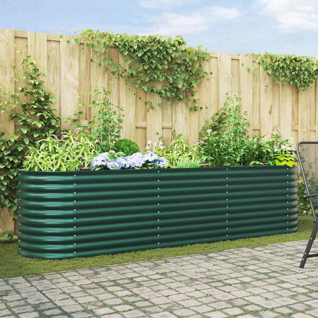 Letto rialzato da giardino Verde 320 x 80 x 81 cm Acciaio