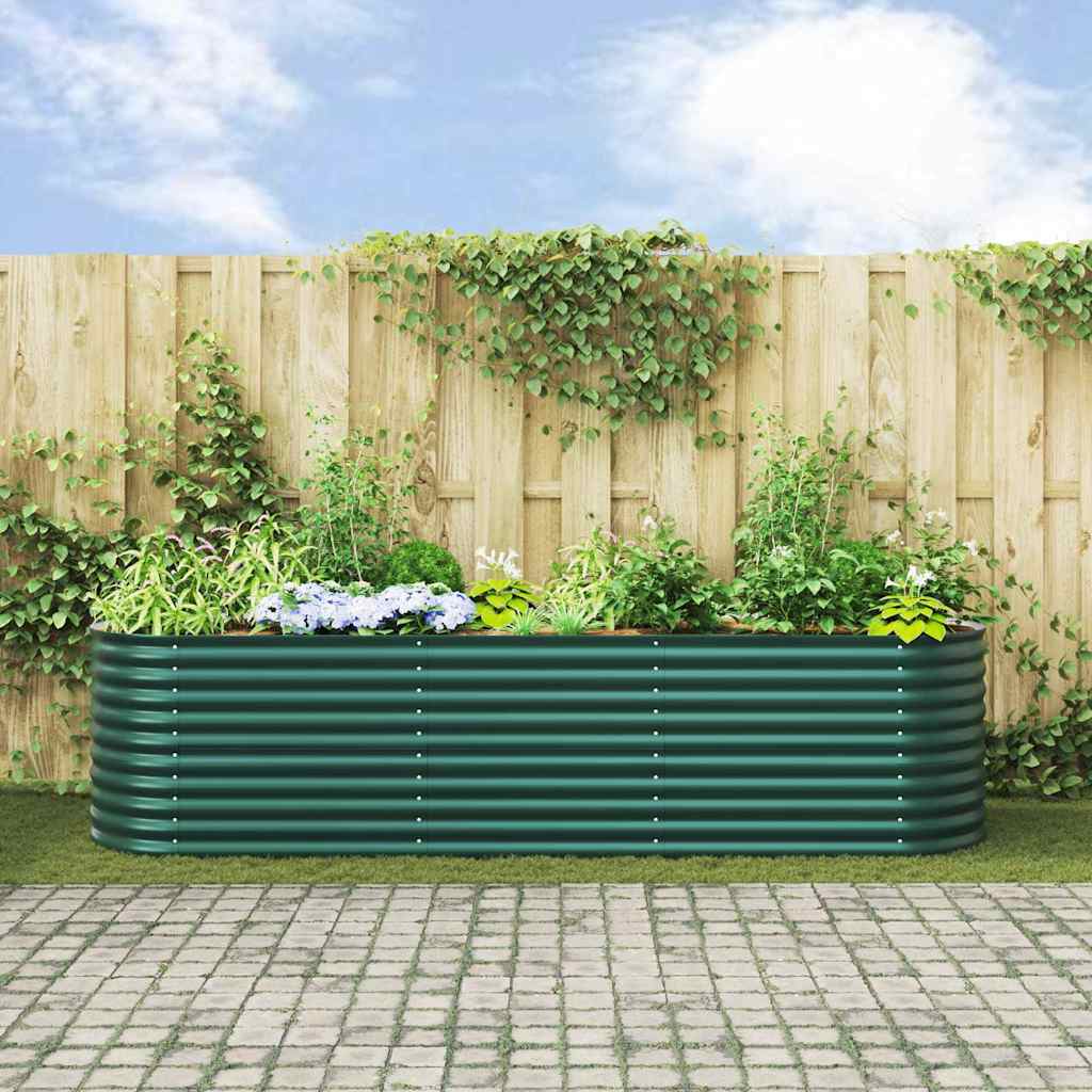 Letto rialzato da giardino Verde 320 x 80 x 81 cm Acciaio