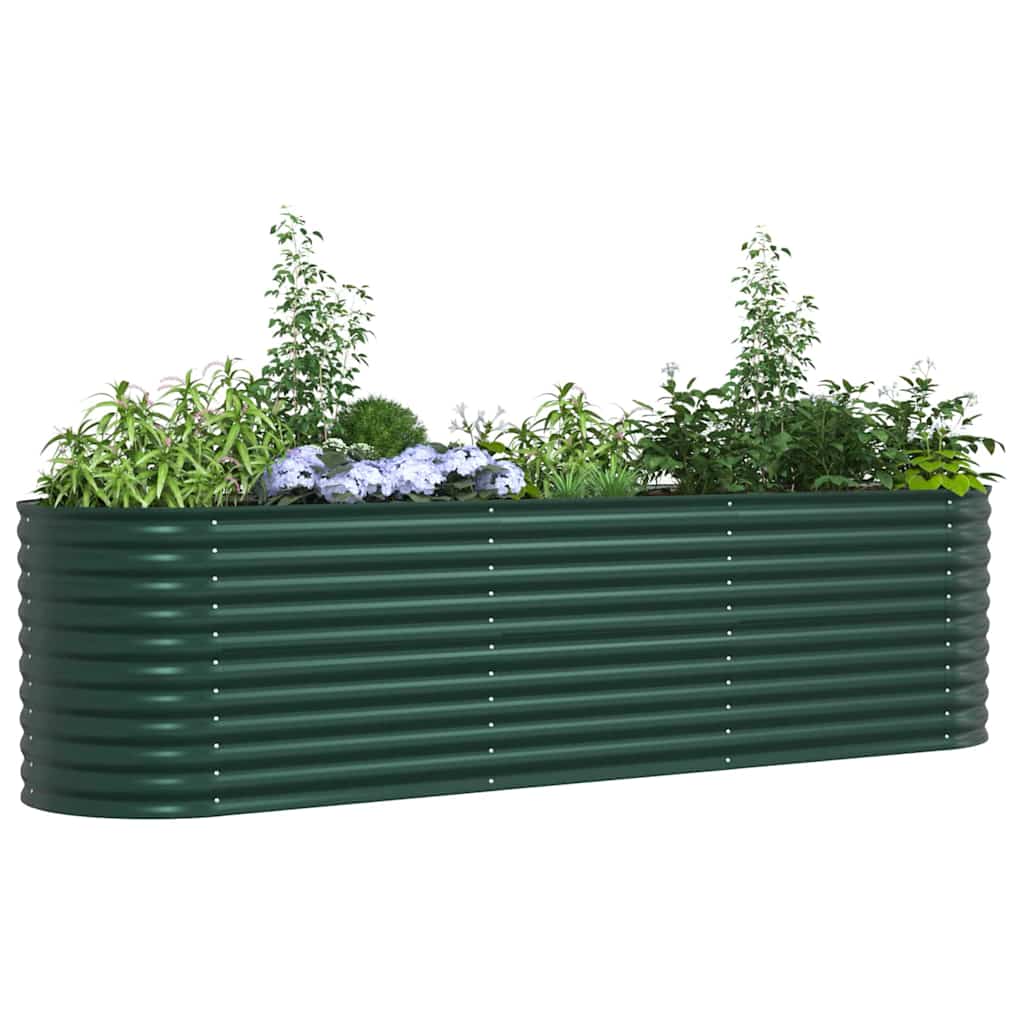 Letto rialzato da giardino Verde 320 x 80 x 81 cm Acciaio