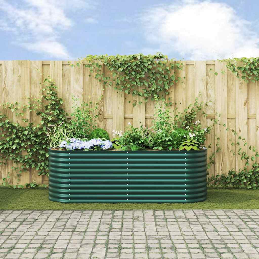 Letto rialzato da giardino Verde 240 x 80 x 81 cm Acciaio