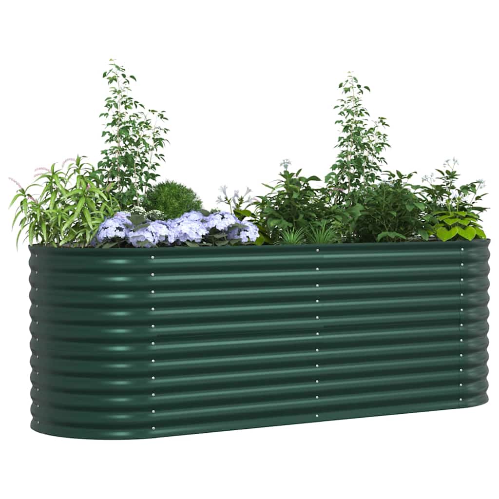 Letto rialzato da giardino Verde 240 x 80 x 81 cm Acciaio
