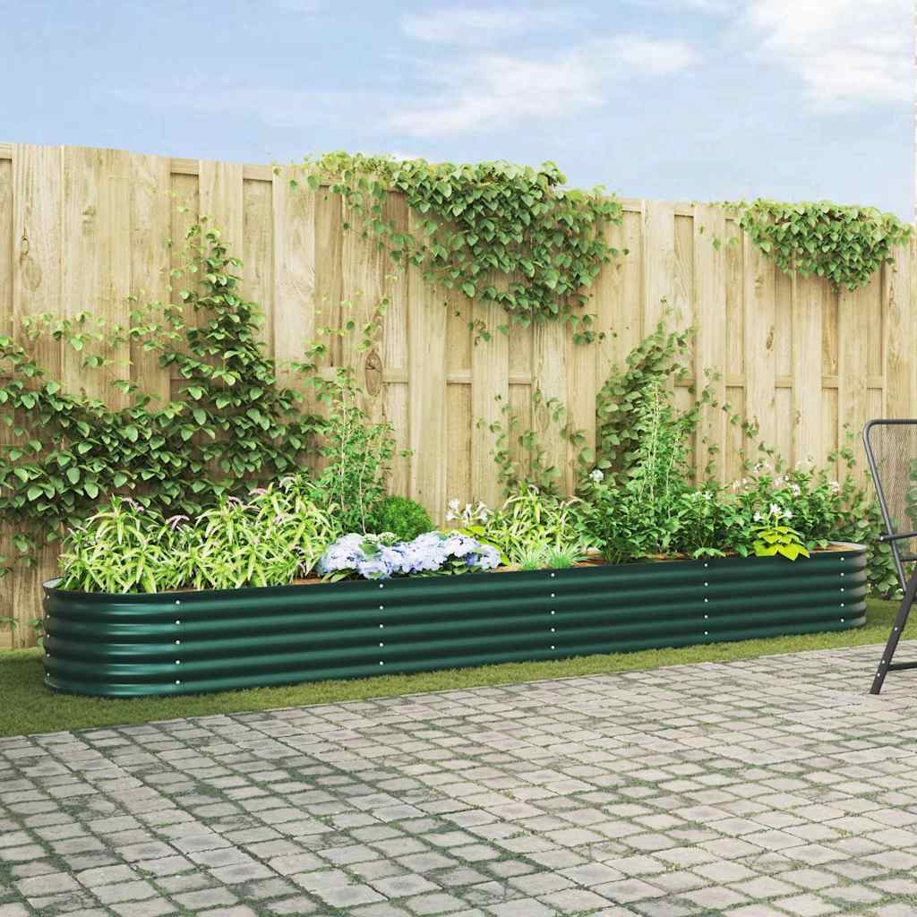 Letto rialzato da giardino Verde 400 x 80 x 44 cm Acciaio