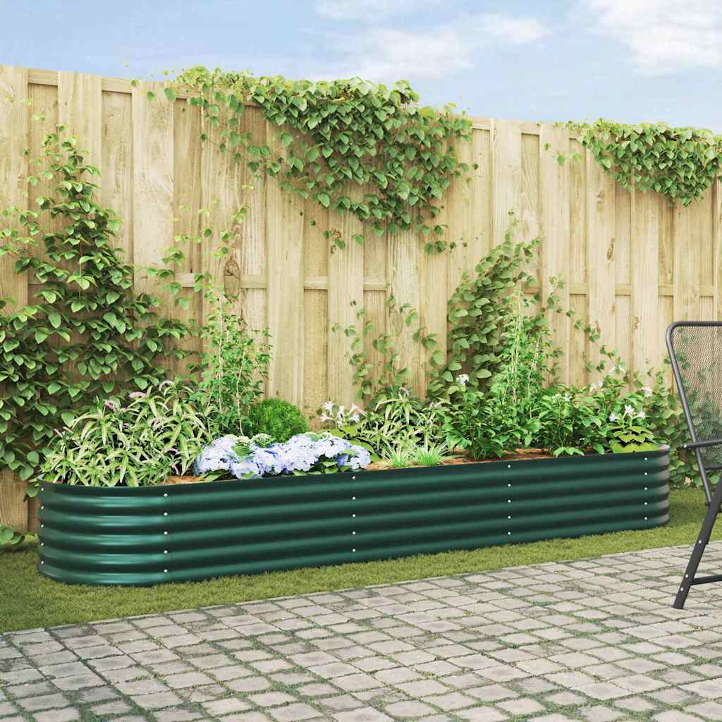 Letto rialzato da giardino Verde 320 x 80 x 44 cm Acciaio