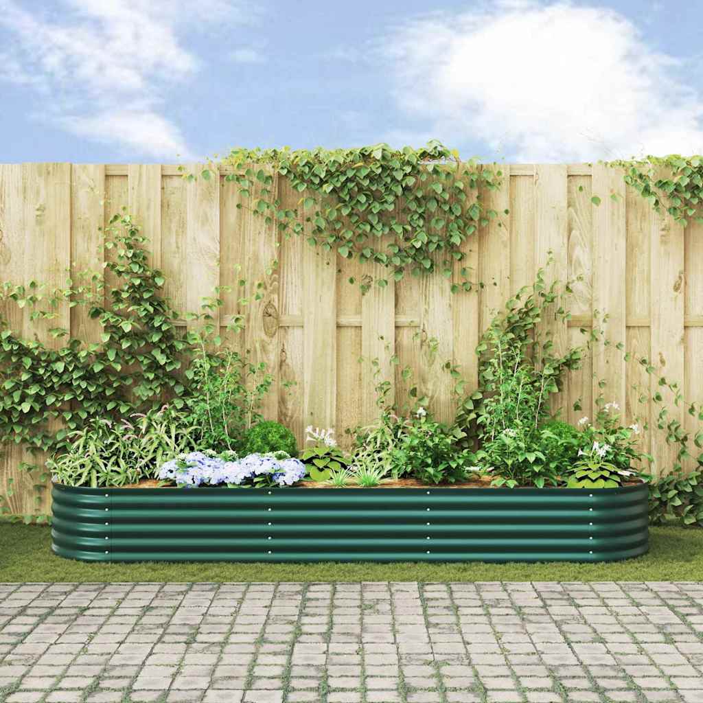 Letto rialzato da giardino Verde 320 x 80 x 44 cm Acciaio