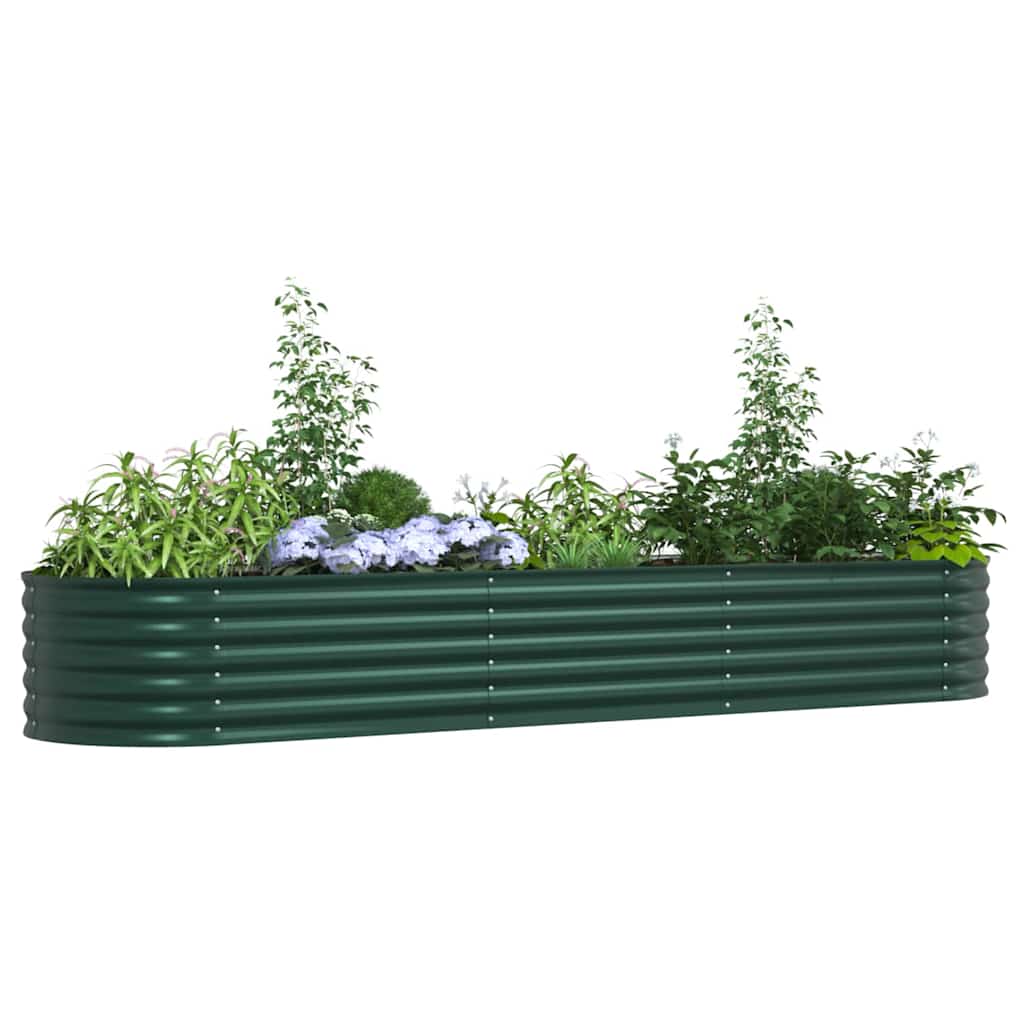 Letto rialzato da giardino Verde 320 x 80 x 44 cm Acciaio