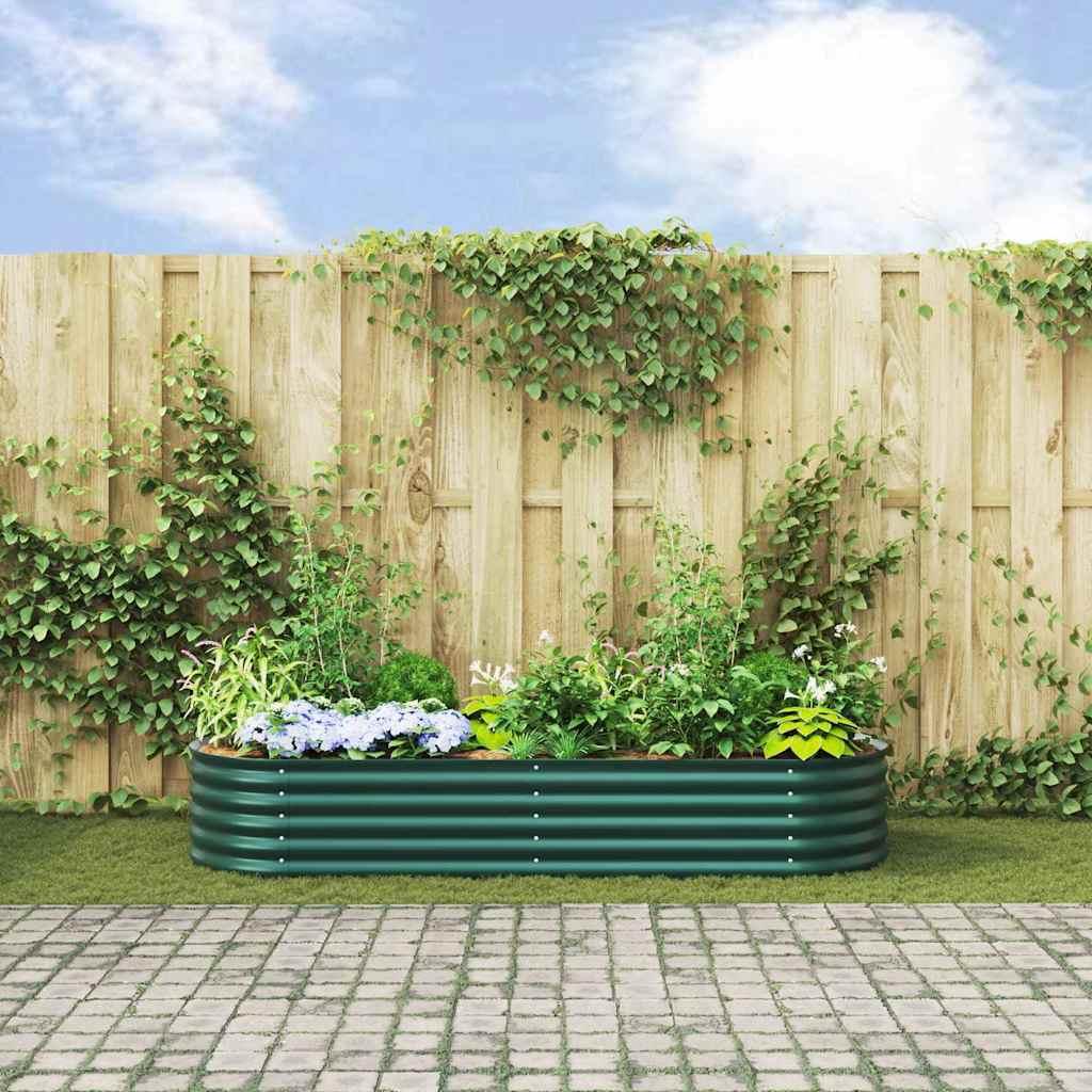 Letto rialzato da giardino Verde 240 x 80 x 44 cm Acciaio