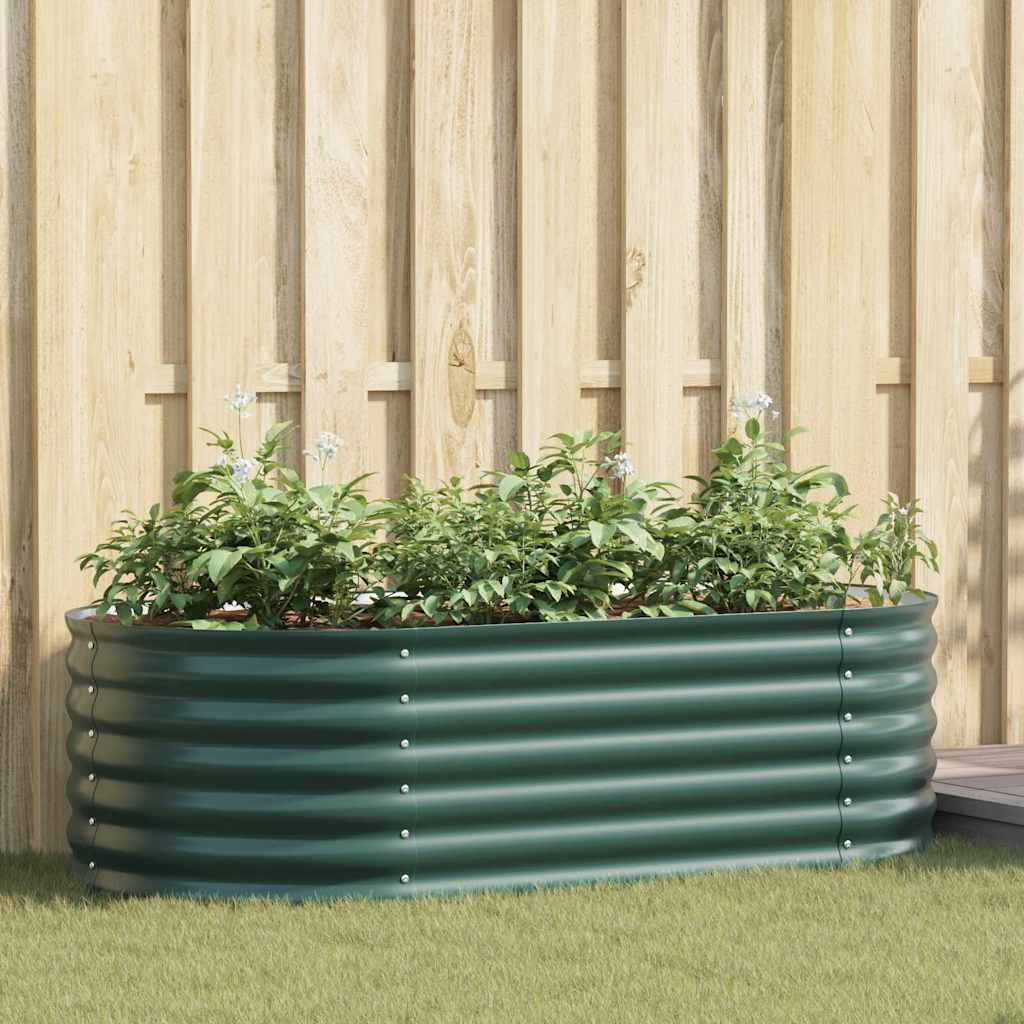 Letto rialzato da giardino Verde 160 x 80 x 44 cm Acciaio