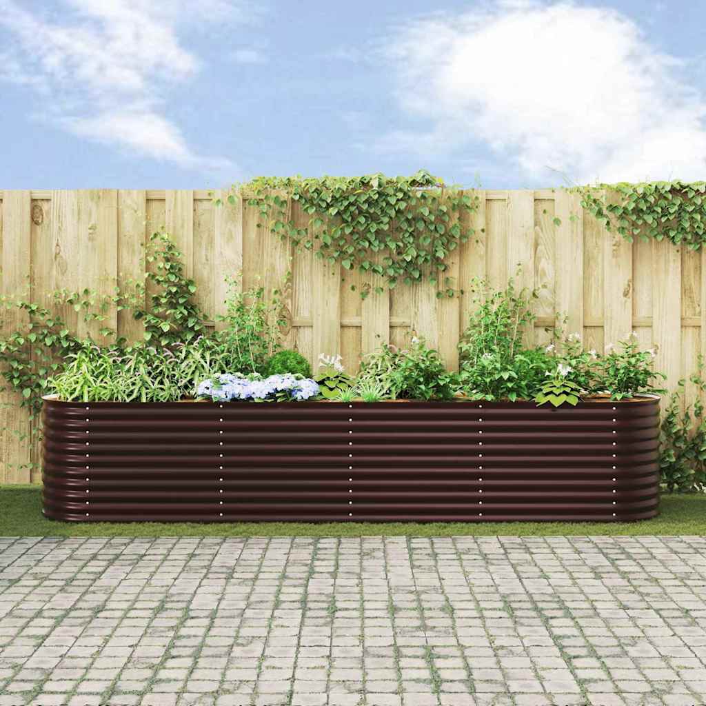 Letto rialzato da giardino Marrone 400 x 80 x 81 cm Acciaio