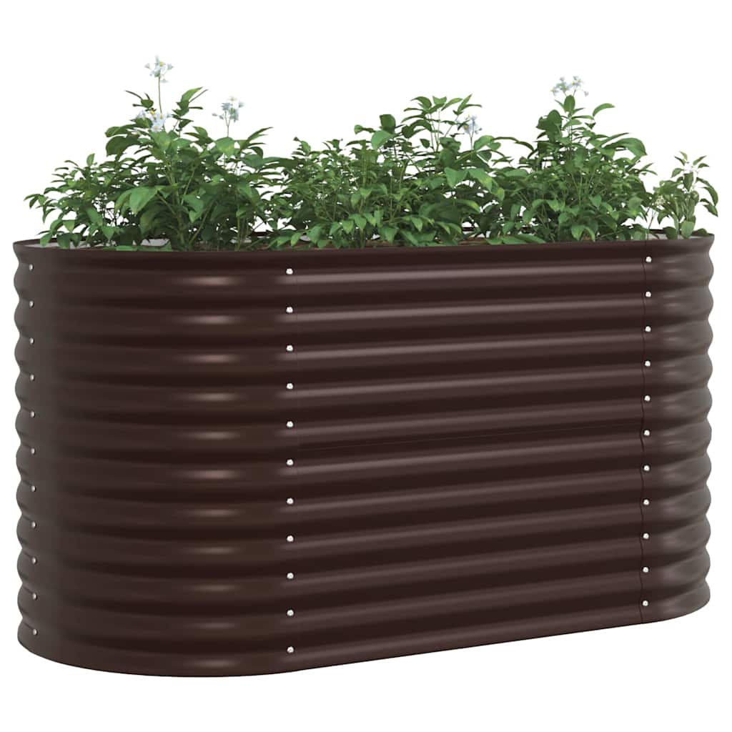 Letto rialzato da giardino Marrone 160 x 80 x 81 cm Acciaio