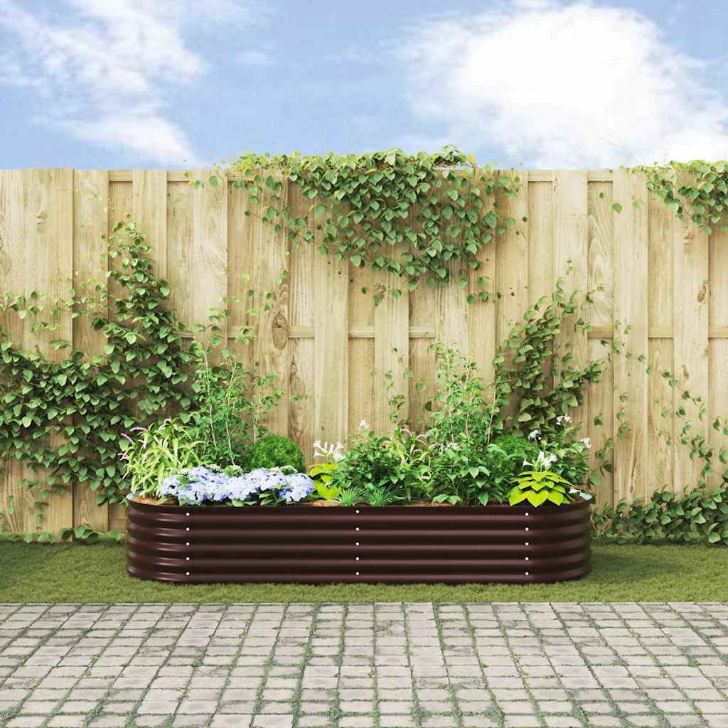 Letto rialzato da giardino Marrone 240 x 80 x 44 cm Acciaio