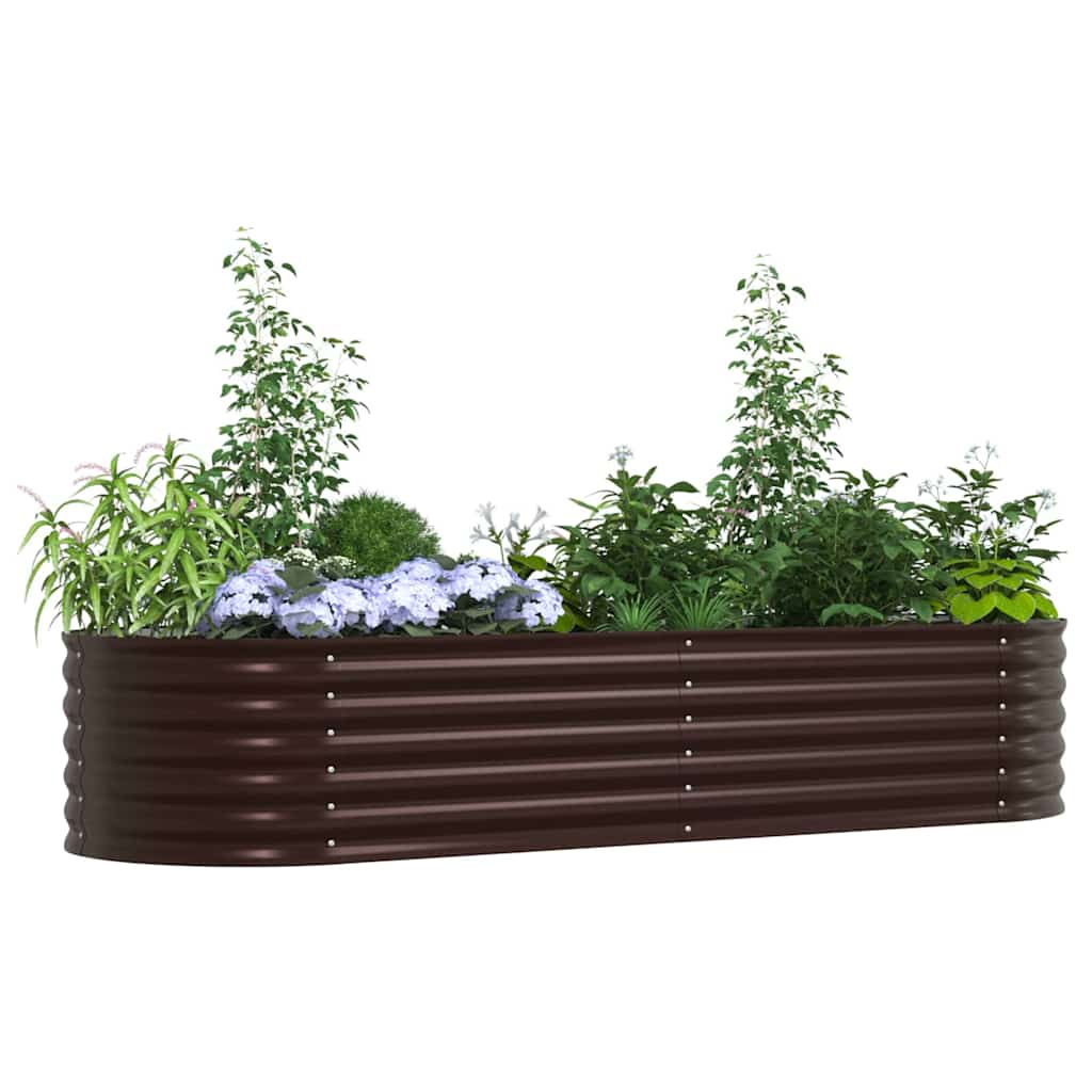 Letto rialzato da giardino Marrone 240 x 80 x 44 cm Acciaio